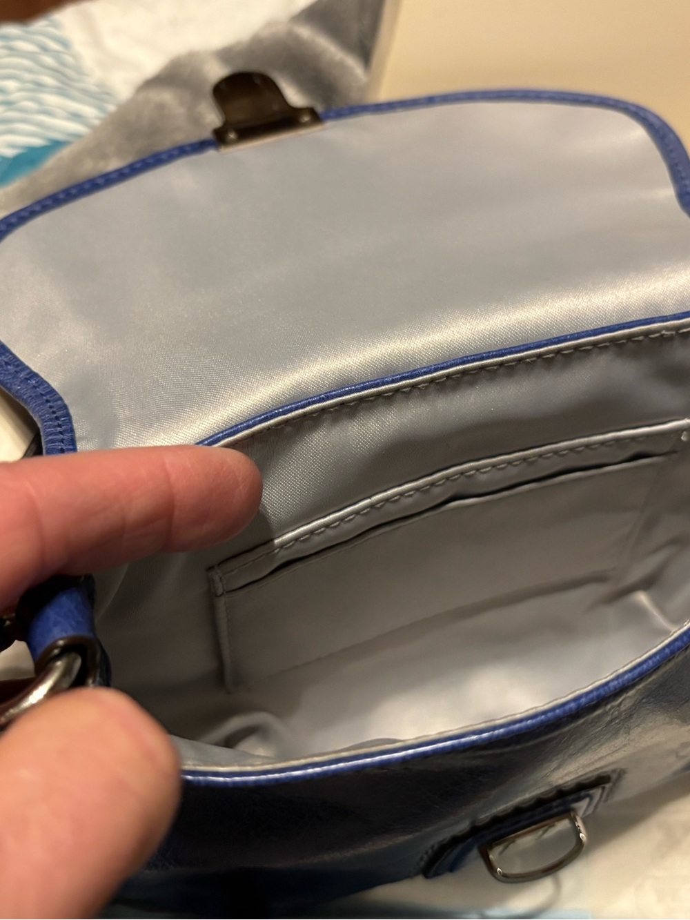 Coach Royal Blue Leather Shoulder Bag - Picture 4 of 6
